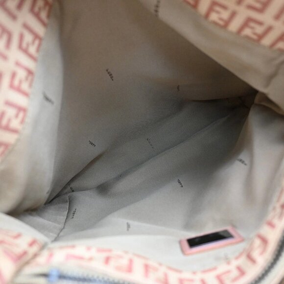 FENDI Logo Zucca Zucchino Pattern Hand Bag Canvas Leather Pink Italy 35EF744 - Picture 11 of 16